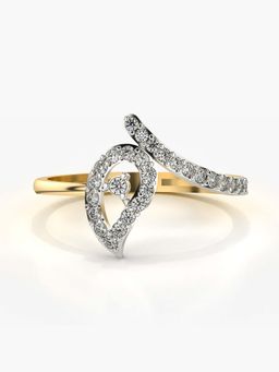 Valanova - Sterling Silver with Yellow Gold Plated and Certified Lab Grown Diamond 0.27Cts Ring