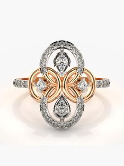 Valanova - Sterling Silver with Rose Gold Plated and Certified Lab Grown Diamond 0.41Cts Ring