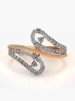 Valanova - Sterling Silver with Rose Gold Plated and Certified Lab Grown Diamond 0.63Cts Ring