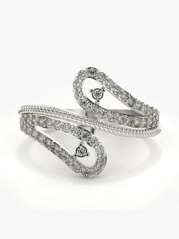 Valanova - Sterling Silver with White Gold Plated and Certified Lab Grown Diamond 0.63Cts Ring