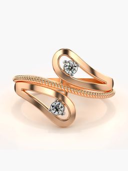 Valanova - Sterling Silver with Rose Gold Plated and Certified Lab Grown Diamond 0.14Cts Ring