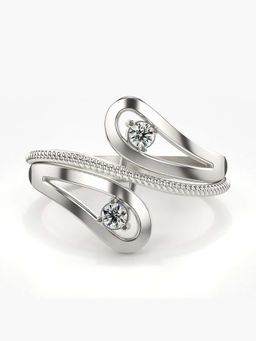 Valanova - Sterling Silver with White Gold Plated and Certified Lab Grown Diamond 0.14Cts Ring