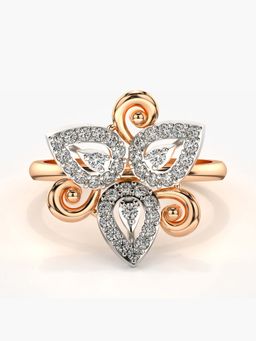 Valanova - Sterling Silver with Rose Gold Plated and Certified Lab Grown Diamond 0.39Cts Ring