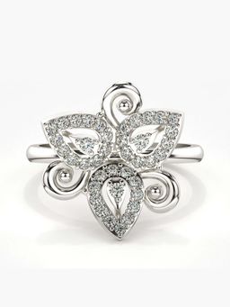 Valanova - Sterling Silver with White Gold Plated and Certified Lab Grown Diamond 0.39Cts Ring
