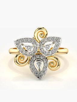 Valanova - Sterling Silver with Yellow Gold Plated and Certified Lab Grown Diamond 0.39Cts Ring