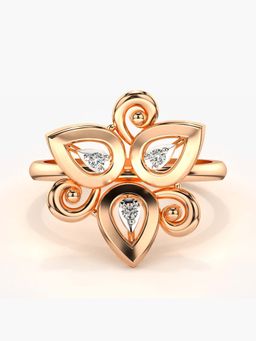 Valanova - Sterling Silver with Rose Gold Plated and Certified Lab Grown Diamond 0.06Cts Ring