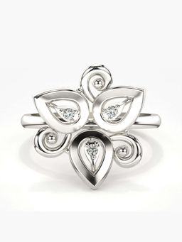 Valanova - Sterling Silver with White Gold Plated and Certified Lab Grown Diamond 0.06Cts Ring