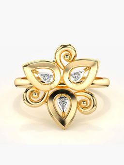 Valanova - Sterling Silver with Yellow Gold Plated and Certified Lab Grown Diamond 0.06Cts Ring