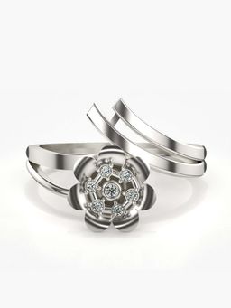 Valanova - Sterling Silver with White Gold Plated and Certified Lab Grown Diamond 0.05Cts Ring