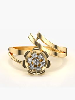 Valanova - Sterling Silver with Yellow Gold Plated and Certified Lab Grown Diamond 0.05Cts Ring
