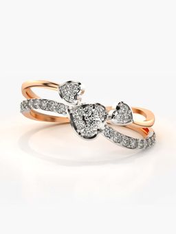 Valanova - Sterling Silver with Rose Gold Plated and Certified Lab Grown Diamond 0.30Cts Ring