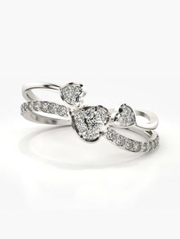 Valanova - Sterling Silver with White Gold Plated and Certified Lab Grown Diamond 0.30Cts Ring