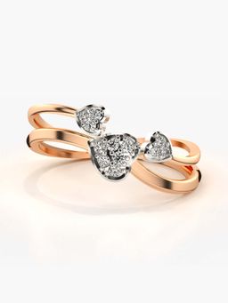 Valanova - Sterling Silver with Rose Gold Plated and Certified Lab Grown Diamond 0.12Cts Ring
