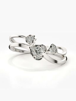 Valanova - Sterling Silver with White Gold Plated and Certified Lab Grown Diamond 0.12Cts Ring
