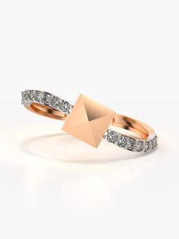 Valanova - Sterling Silver with Rose Gold Plated and Certified Lab Grown Diamond 0.22Cts Ring