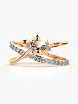 Valanova - Sterling Silver with Rose Gold Plated and Certified Lab Grown Diamond 0.29Cts Ring