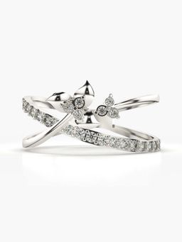 Valanova - Sterling Silver with White Gold Plated and Certified Lab Grown Diamond 0.29Cts Ring