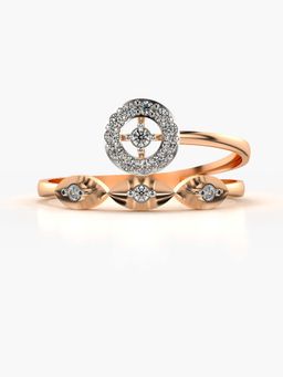 Valanova - Sterling Silver with Rose Gold Plated and Certified Lab Grown Diamond 0.16Cts Ring