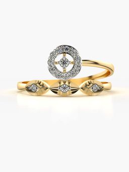 Valanova - Sterling Silver with Yellow Gold Plated and Certified Lab Grown Diamond 0.16Cts Ring