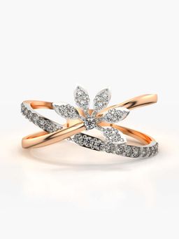 Valanova - Sterling Silver with Rose Gold Plated and Certified Lab Grown Diamond 0.31Cts Ring
