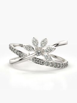 Valanova - Sterling Silver with White Gold Plated and Certified Lab Grown Diamond 0.31Cts Ring