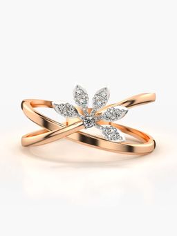Valanova - Sterling Silver with Rose Gold Plated and Certified Lab Grown Diamond 0.11Cts Ring