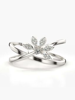 Valanova - Sterling Silver with White Gold Plated and Certified Lab Grown Diamond 0.11Cts Ring