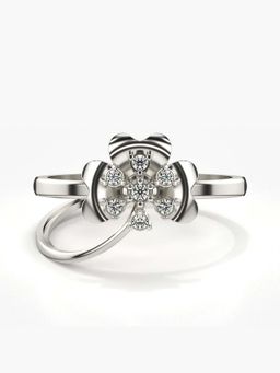 Valanova - Sterling Silver with White Gold Plated and Certified Lab Grown Diamond 0.09Cts Ring