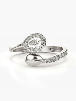 Valanova - Sterling Silver with White Gold Plated and Certified Lab Grown Diamond 0.27Cts Ring