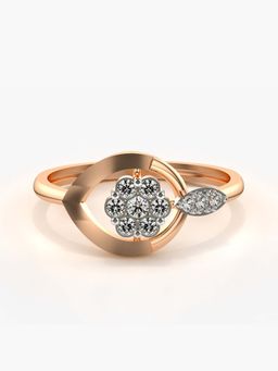 Valanova - Sterling Silver with Rose Gold Plated and Certified Lab Grown Diamond 0.21Cts Ring