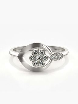 Valanova - Sterling Silver with White Gold Plated and Certified Lab Grown Diamond 0.21Cts Ring