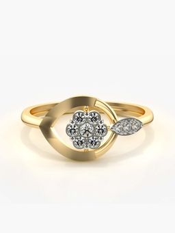 Valanova - Sterling Silver with Yellow Gold Plated and Certified Lab Grown Diamond 0.21Cts Ring