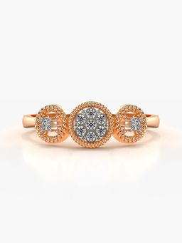 Valanova - Sterling Silver with Rose Gold Plated and Certified Lab Grown Diamond 0.10Cts Ring