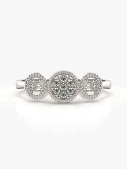 Valanova - Sterling Silver with White Gold Plated and Certified Lab Grown Diamond 0.10Cts Ring