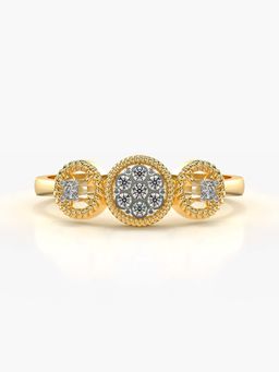Valanova - Sterling Silver with Yellow Gold Plated and Certified Lab Grown Diamond 0.10Cts Ring