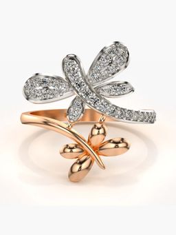 Valanova - Sterling Silver with Rose Gold Plated and Certified Lab Grown Diamond 0.36Cts Ring