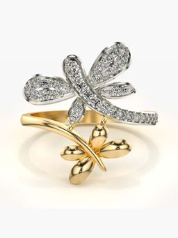 Valanova - Sterling Silver with Yellow Gold Plated and Certified Lab Grown Diamond 0.36Cts Ring