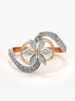 Valanova - Sterling Silver with Rose Gold Plated and Certified Lab Grown Diamond 0.45Cts Ring