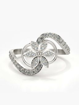 Valanova - Sterling Silver with White Gold Plated and Certified Lab Grown Diamond 0.45Cts Ring