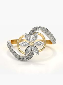 Valanova - Sterling Silver with Yellow Gold Plated and Certified Lab Grown Diamond 0.45Cts Ring