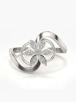 Valanova - Sterling Silver with White Gold Plated and Certified Lab Grown Diamond 0.14Cts Ring
