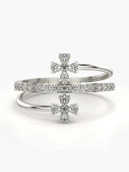 Valanova - Sterling Silver with White Gold Plated and Certified Lab Grown Diamond 0.39Cts Ring