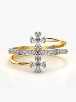 Valanova - Sterling Silver with Yellow Gold Plated and Certified Lab Grown Diamond 0.39Cts Ring