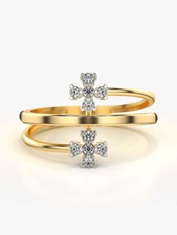 Valanova - Sterling Silver with Yellow Gold Plated and Certified Lab Grown Diamond 0.14Cts Ring