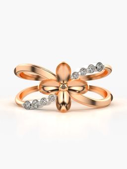 Valanova - Sterling Silver with Rose Gold Plated and Certified Lab Grown Diamond 0.11Cts Ring