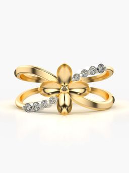 Valanova - Sterling Silver with Yellow Gold Plated and Certified Lab Grown Diamond 0.11Cts Ring