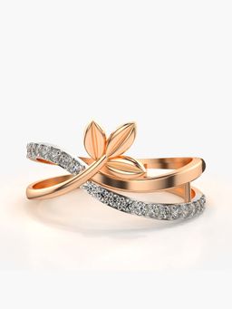 Valanova - Sterling Silver with Rose Gold Plated and Certified Lab Grown Diamond 0.22Cts Ring