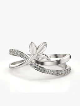 Valanova - Sterling Silver with White Gold Plated and Certified Lab Grown Diamond 0.22Cts Ring