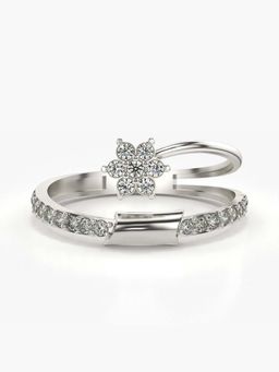 Valanova - Sterling Silver with White Gold Plated and Certified Lab Grown Diamond 0.29Cts Ring