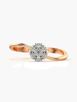 Valanova - Sterling Silver with Rose Gold Plated and Certified Lab Grown Diamond 0.13Cts Ring